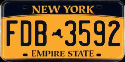 NY license plate FDB3592