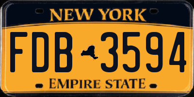 NY license plate FDB3594