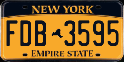 NY license plate FDB3595