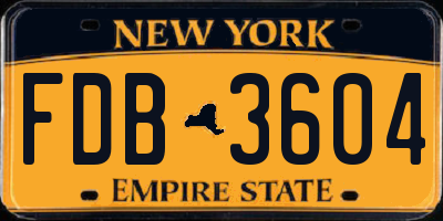 NY license plate FDB3604