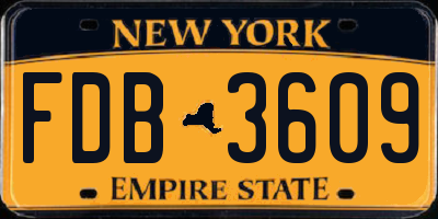 NY license plate FDB3609