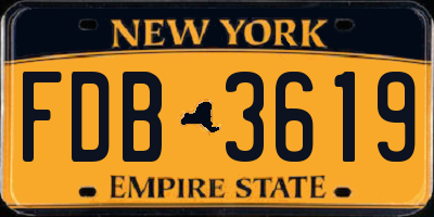 NY license plate FDB3619