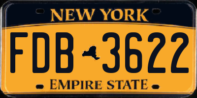 NY license plate FDB3622