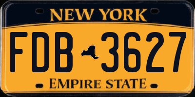 NY license plate FDB3627