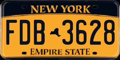 NY license plate FDB3628
