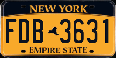 NY license plate FDB3631