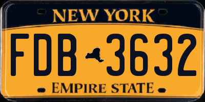 NY license plate FDB3632