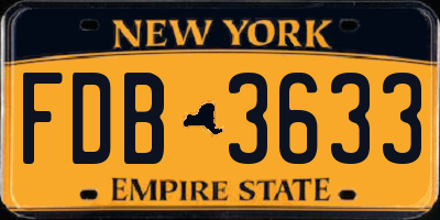 NY license plate FDB3633
