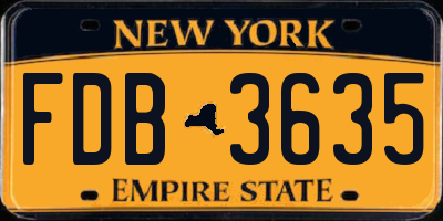 NY license plate FDB3635