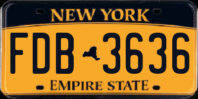 NY license plate FDB3636