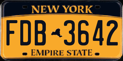 NY license plate FDB3642