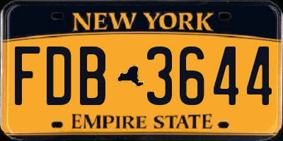 NY license plate FDB3644