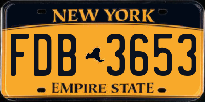NY license plate FDB3653