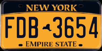 NY license plate FDB3654
