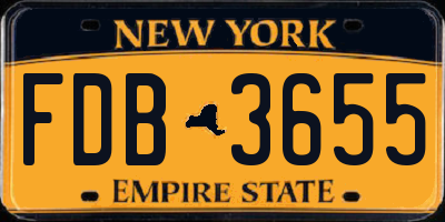 NY license plate FDB3655