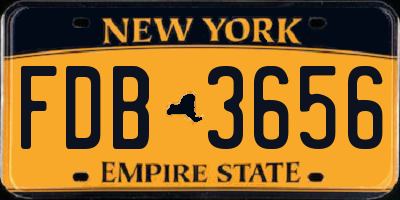 NY license plate FDB3656