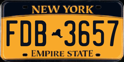 NY license plate FDB3657