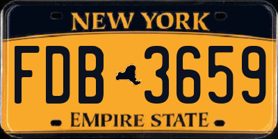 NY license plate FDB3659