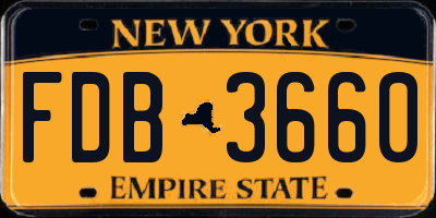 NY license plate FDB3660