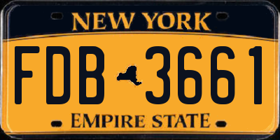 NY license plate FDB3661