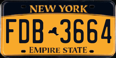 NY license plate FDB3664