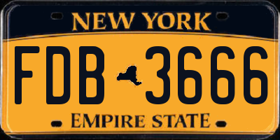 NY license plate FDB3666
