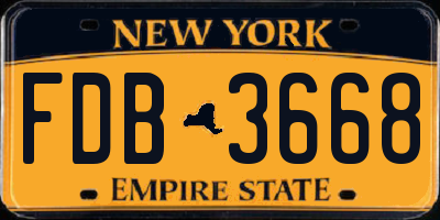 NY license plate FDB3668