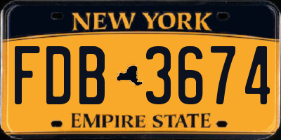 NY license plate FDB3674
