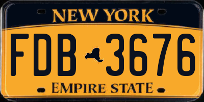 NY license plate FDB3676