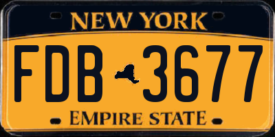 NY license plate FDB3677
