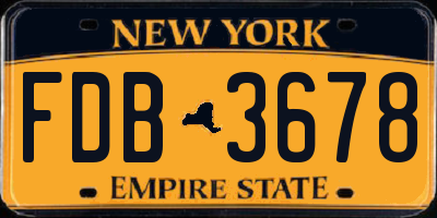 NY license plate FDB3678