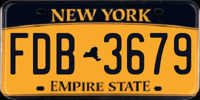 NY license plate FDB3679