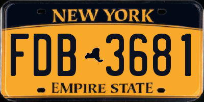 NY license plate FDB3681