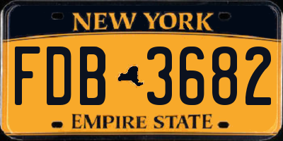 NY license plate FDB3682