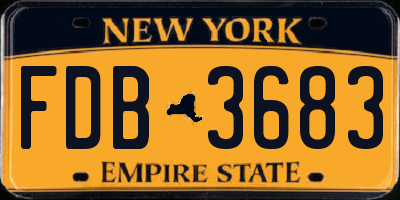 NY license plate FDB3683