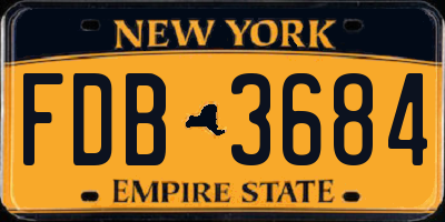 NY license plate FDB3684