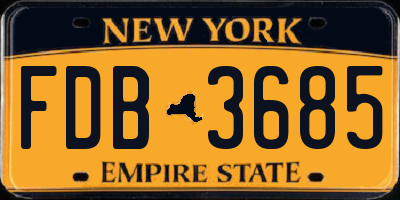 NY license plate FDB3685