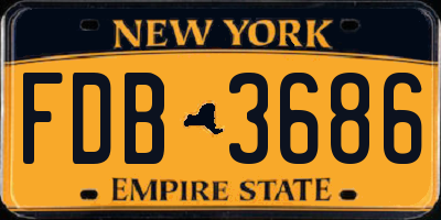 NY license plate FDB3686