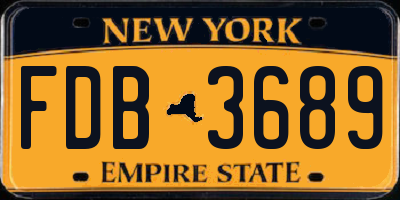 NY license plate FDB3689