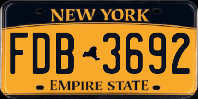 NY license plate FDB3692
