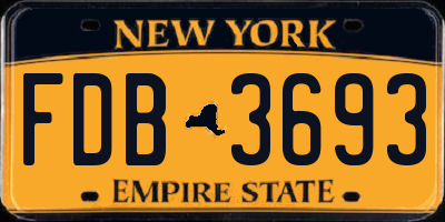 NY license plate FDB3693