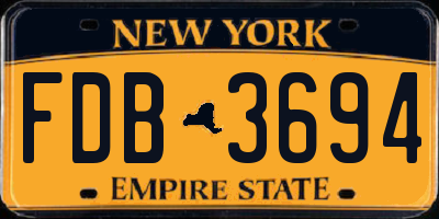 NY license plate FDB3694