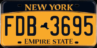 NY license plate FDB3695