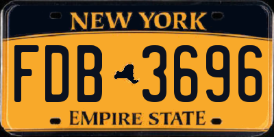 NY license plate FDB3696