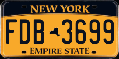 NY license plate FDB3699