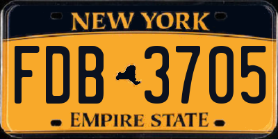 NY license plate FDB3705