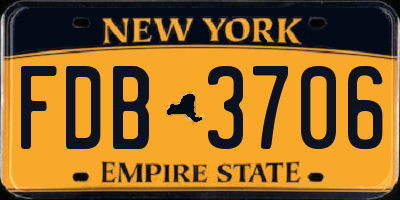 NY license plate FDB3706