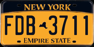 NY license plate FDB3711
