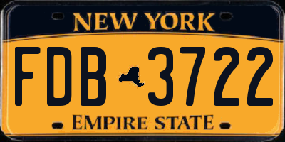 NY license plate FDB3722