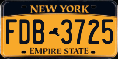NY license plate FDB3725